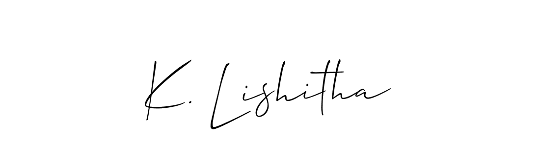 How to make K. Lishitha name signature. Use Allison_Script style for creating short signs online. This is the latest handwritten sign. K. Lishitha signature style 2 images and pictures png