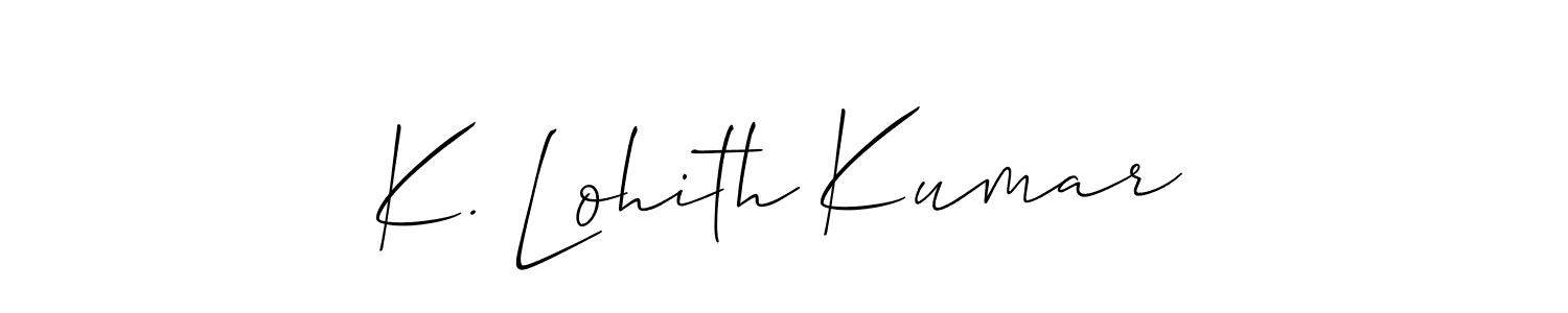 This is the best signature style for the K. Lohith Kumar name. Also you like these signature font (Allison_Script). Mix name signature. K. Lohith Kumar signature style 2 images and pictures png