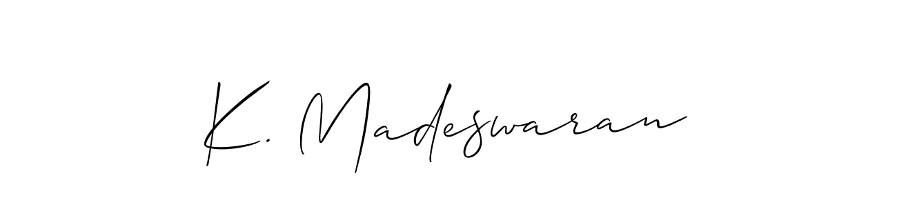 You should practise on your own different ways (Allison_Script) to write your name (K. Madeswaran) in signature. don't let someone else do it for you. K. Madeswaran signature style 2 images and pictures png