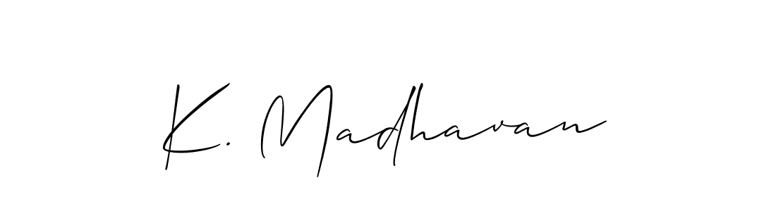 How to make K. Madhavan name signature. Use Allison_Script style for creating short signs online. This is the latest handwritten sign. K. Madhavan signature style 2 images and pictures png