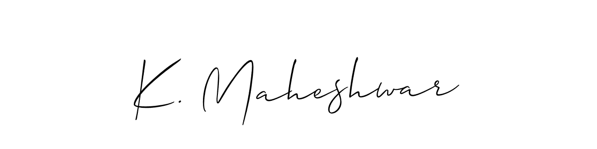 Also we have K. Maheshwar name is the best signature style. Create professional handwritten signature collection using Allison_Script autograph style. K. Maheshwar signature style 2 images and pictures png