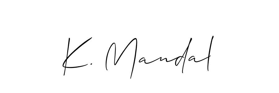 How to make K. Mandal name signature. Use Allison_Script style for creating short signs online. This is the latest handwritten sign. K. Mandal signature style 2 images and pictures png