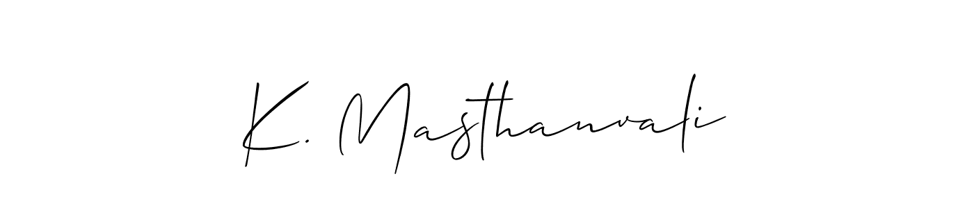 How to make K. Masthanvali name signature. Use Allison_Script style for creating short signs online. This is the latest handwritten sign. K. Masthanvali signature style 2 images and pictures png