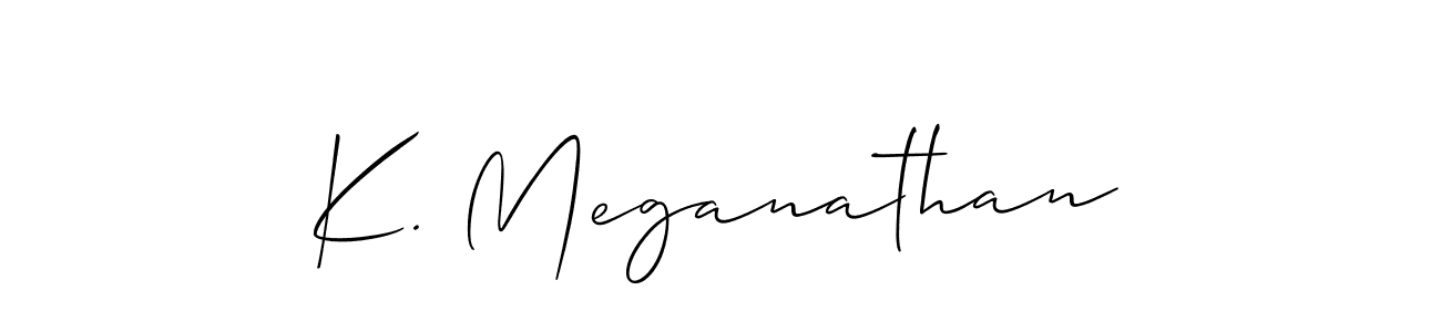 Create a beautiful signature design for name K. Meganathan. With this signature (Allison_Script) fonts, you can make a handwritten signature for free. K. Meganathan signature style 2 images and pictures png