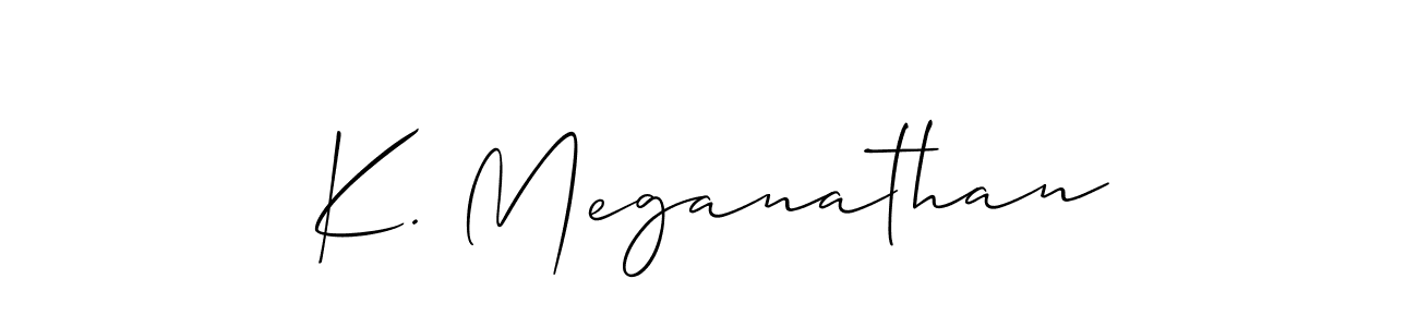 This is the best signature style for the K. Meganathan name. Also you like these signature font (Allison_Script). Mix name signature. K. Meganathan signature style 2 images and pictures png