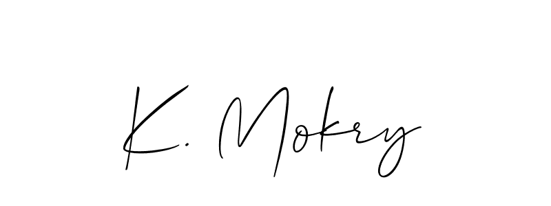 Design your own signature with our free online signature maker. With this signature software, you can create a handwritten (Allison_Script) signature for name K. Mokry. K. Mokry signature style 2 images and pictures png