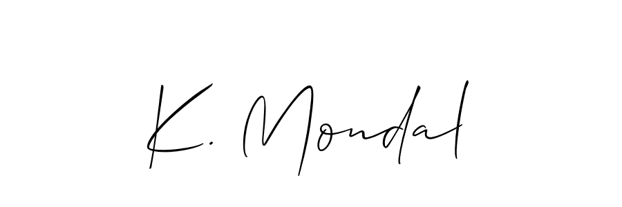 Make a beautiful signature design for name K. Mondal. With this signature (Allison_Script) style, you can create a handwritten signature for free. K. Mondal signature style 2 images and pictures png