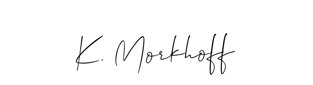 Use a signature maker to create a handwritten signature online. With this signature software, you can design (Allison_Script) your own signature for name K. Morkhoff. K. Morkhoff signature style 2 images and pictures png