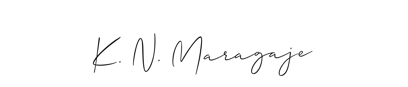 Make a short K. N. Maragaje signature style. Manage your documents anywhere anytime using Allison_Script. Create and add eSignatures, submit forms, share and send files easily. K. N. Maragaje signature style 2 images and pictures png