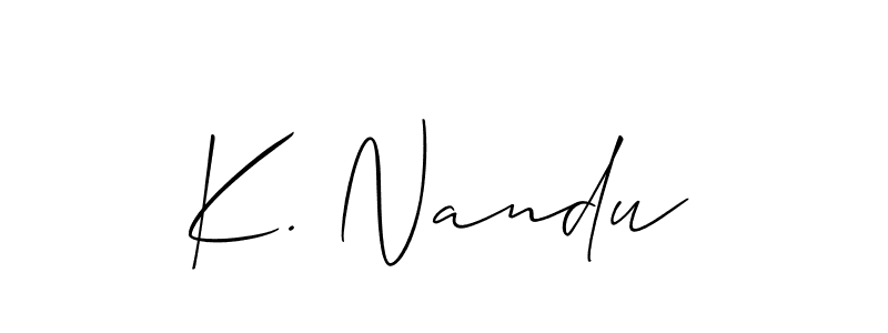 Best and Professional Signature Style for K. Nandu. Allison_Script Best Signature Style Collection. K. Nandu signature style 2 images and pictures png