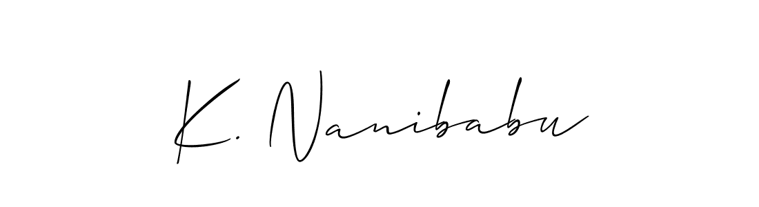 This is the best signature style for the K. Nanibabu name. Also you like these signature font (Allison_Script). Mix name signature. K. Nanibabu signature style 2 images and pictures png