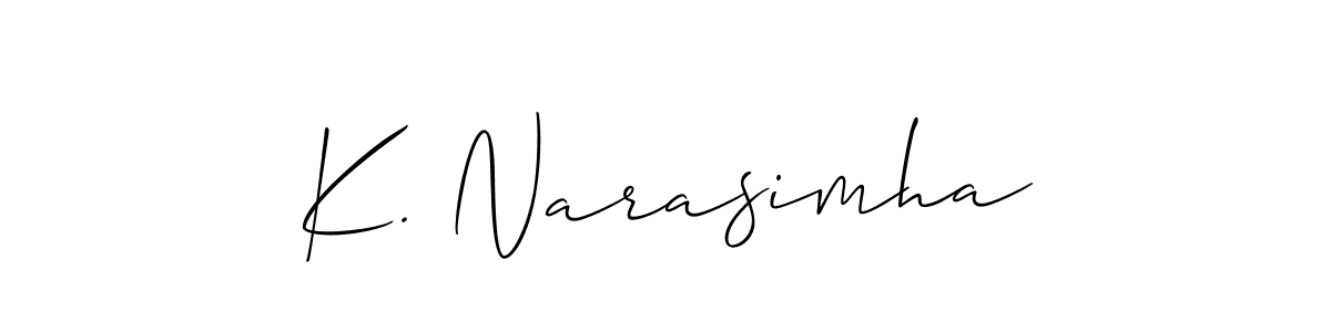 Use a signature maker to create a handwritten signature online. With this signature software, you can design (Allison_Script) your own signature for name K. Narasimha. K. Narasimha signature style 2 images and pictures png