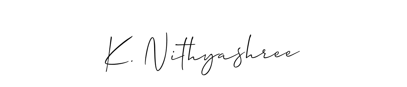 Once you've used our free online signature maker to create your best signature Allison_Script style, it's time to enjoy all of the benefits that K. Nithyashree name signing documents. K. Nithyashree signature style 2 images and pictures png