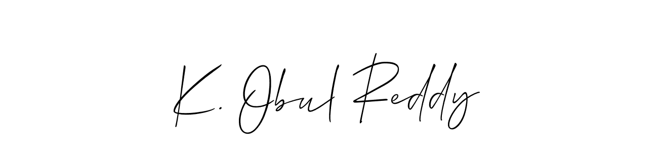 How to make K. Obul Reddy name signature. Use Allison_Script style for creating short signs online. This is the latest handwritten sign. K. Obul Reddy signature style 2 images and pictures png