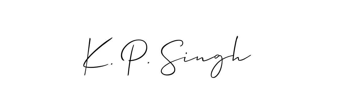 How to make K. P. Singh signature? Allison_Script is a professional autograph style. Create handwritten signature for K. P. Singh name. K. P. Singh signature style 2 images and pictures png
