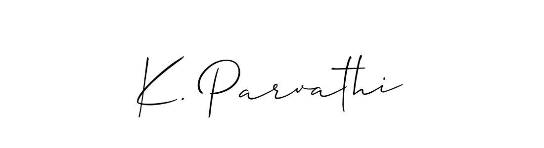 You should practise on your own different ways (Allison_Script) to write your name (K. Parvathi) in signature. don't let someone else do it for you. K. Parvathi signature style 2 images and pictures png
