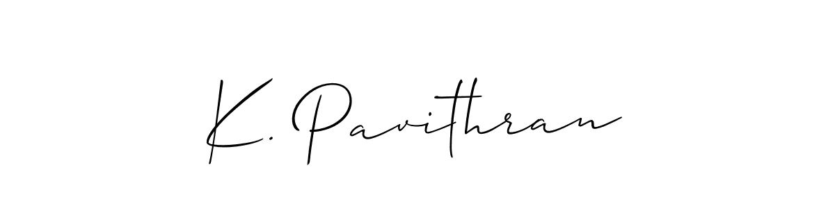 Make a beautiful signature design for name K. Pavithran. With this signature (Allison_Script) style, you can create a handwritten signature for free. K. Pavithran signature style 2 images and pictures png