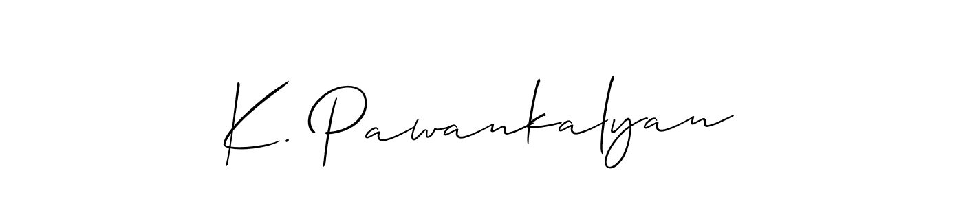 You should practise on your own different ways (Allison_Script) to write your name (K. Pawankalyan) in signature. don't let someone else do it for you. K. Pawankalyan signature style 2 images and pictures png