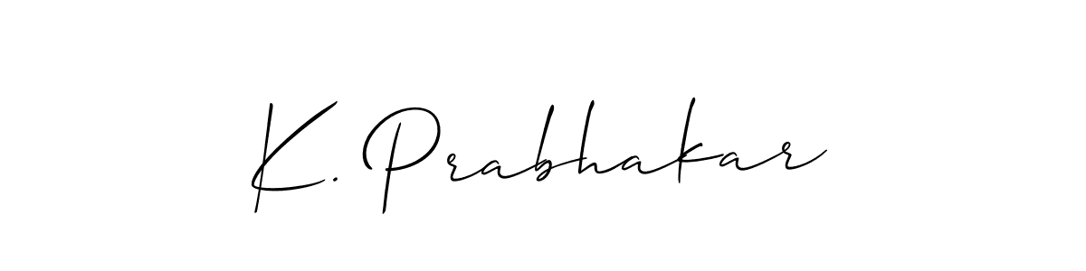 Use a signature maker to create a handwritten signature online. With this signature software, you can design (Allison_Script) your own signature for name K. Prabhakar. K. Prabhakar signature style 2 images and pictures png