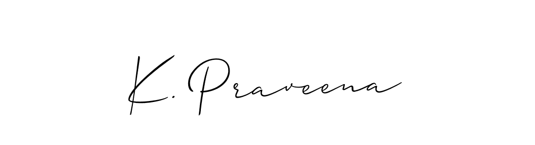 Design your own signature with our free online signature maker. With this signature software, you can create a handwritten (Allison_Script) signature for name K. Praveena. K. Praveena signature style 2 images and pictures png