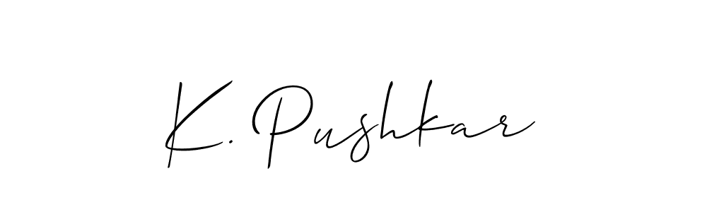 Similarly Allison_Script is the best handwritten signature design. Signature creator online .You can use it as an online autograph creator for name K. Pushkar. K. Pushkar signature style 2 images and pictures png