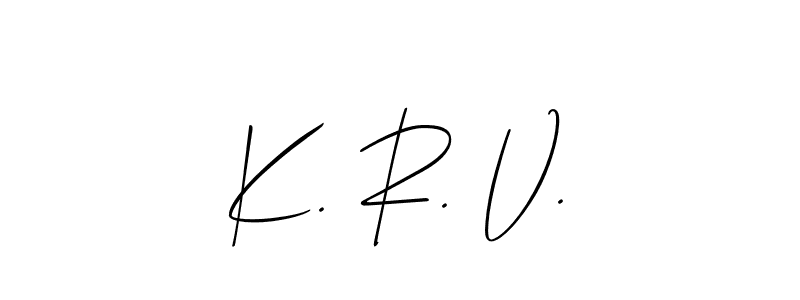 This is the best signature style for the K. R. V. name. Also you like these signature font (Allison_Script). Mix name signature. K. R. V. signature style 2 images and pictures png