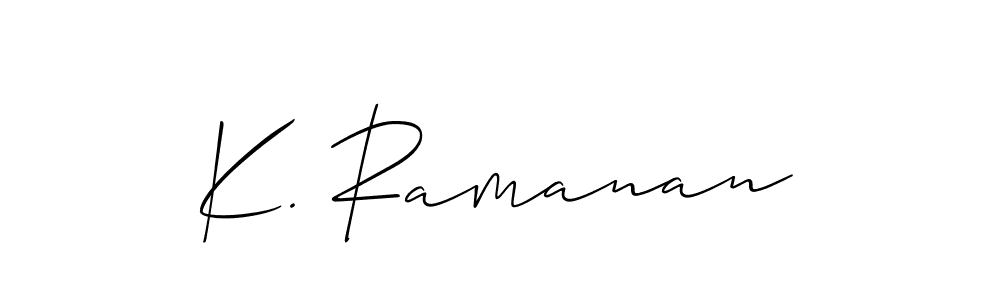 How to make K. Ramanan name signature. Use Allison_Script style for creating short signs online. This is the latest handwritten sign. K. Ramanan signature style 2 images and pictures png