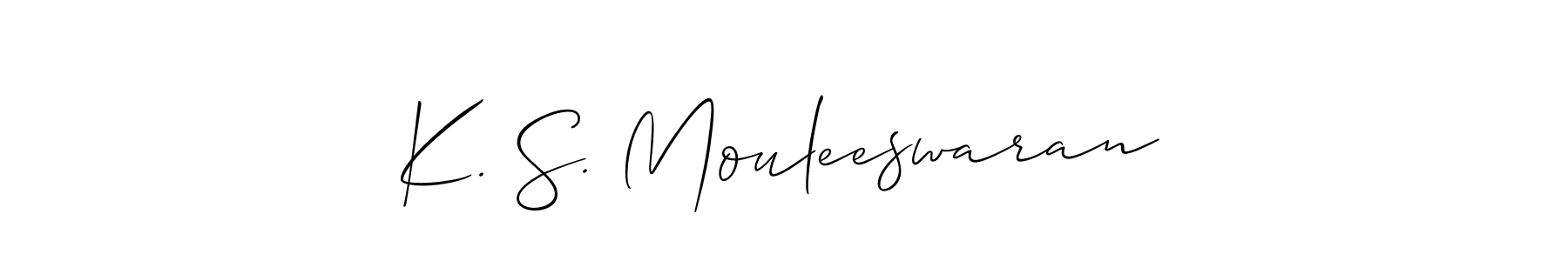 This is the best signature style for the K. S. Mouleeswaran name. Also you like these signature font (Allison_Script). Mix name signature. K. S. Mouleeswaran signature style 2 images and pictures png
