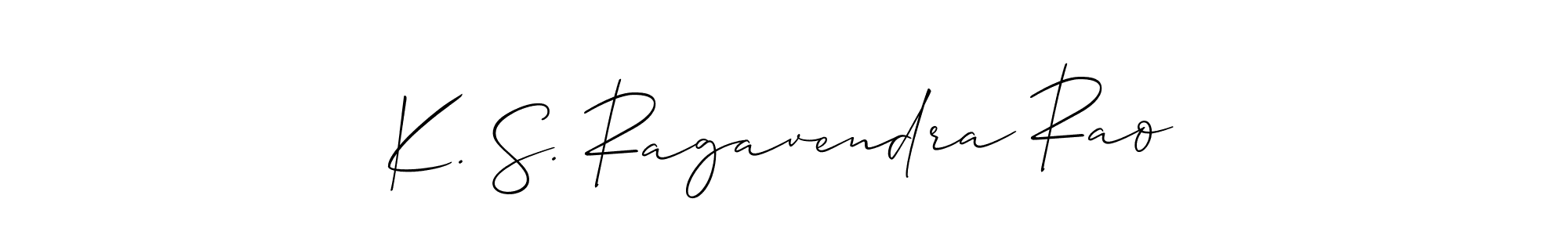 Design your own signature with our free online signature maker. With this signature software, you can create a handwritten (Allison_Script) signature for name K. S. Ragavendra Rao. K. S. Ragavendra Rao signature style 2 images and pictures png