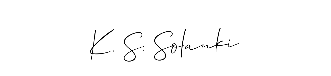 How to make K. S. Solanki signature? Allison_Script is a professional autograph style. Create handwritten signature for K. S. Solanki name. K. S. Solanki signature style 2 images and pictures png
