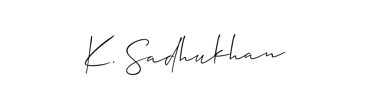 Create a beautiful signature design for name K. Sadhukhan. With this signature (Allison_Script) fonts, you can make a handwritten signature for free. K. Sadhukhan signature style 2 images and pictures png