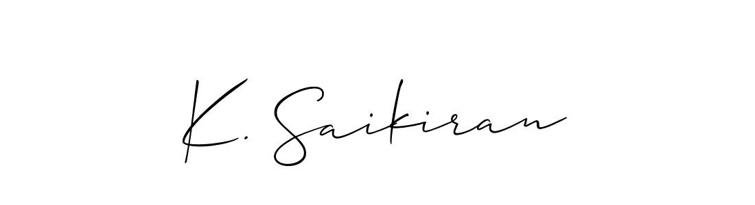 Use a signature maker to create a handwritten signature online. With this signature software, you can design (Allison_Script) your own signature for name K. Saikiran. K. Saikiran signature style 2 images and pictures png