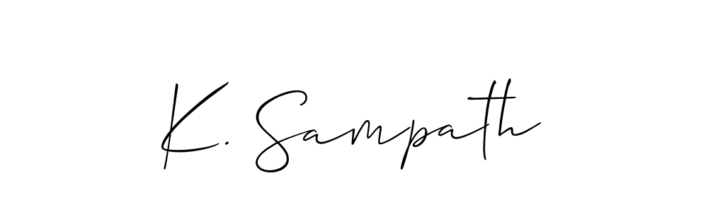 Make a beautiful signature design for name K. Sampath. With this signature (Allison_Script) style, you can create a handwritten signature for free. K. Sampath signature style 2 images and pictures png