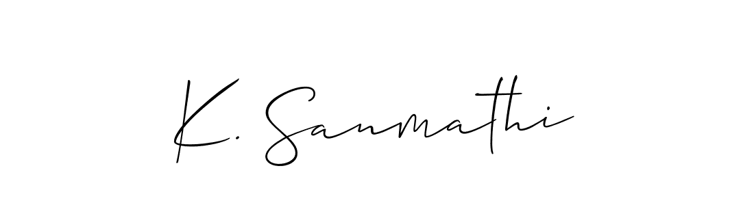 This is the best signature style for the K. Sanmathi name. Also you like these signature font (Allison_Script). Mix name signature. K. Sanmathi signature style 2 images and pictures png