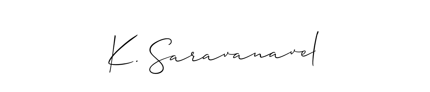 Also we have K. Saravanavel name is the best signature style. Create professional handwritten signature collection using Allison_Script autograph style. K. Saravanavel signature style 2 images and pictures png