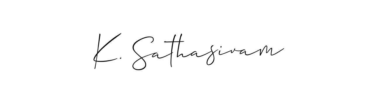 It looks lik you need a new signature style for name K. Sathasivam. Design unique handwritten (Allison_Script) signature with our free signature maker in just a few clicks. K. Sathasivam signature style 2 images and pictures png