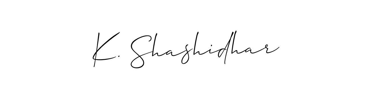 Allison_Script is a professional signature style that is perfect for those who want to add a touch of class to their signature. It is also a great choice for those who want to make their signature more unique. Get K. Shashidhar name to fancy signature for free. K. Shashidhar signature style 2 images and pictures png