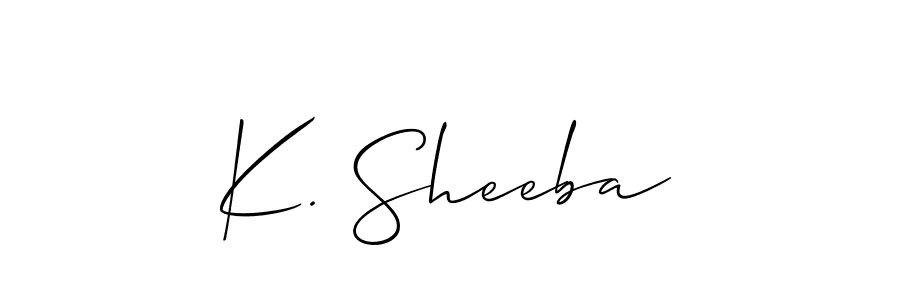 K. Sheeba stylish signature style. Best Handwritten Sign (Allison_Script) for my name. Handwritten Signature Collection Ideas for my name K. Sheeba. K. Sheeba signature style 2 images and pictures png