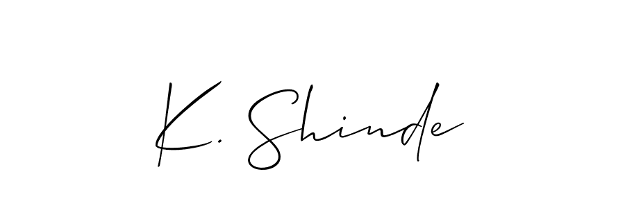 Also You can easily find your signature by using the search form. We will create K. Shinde name handwritten signature images for you free of cost using Allison_Script sign style. K. Shinde signature style 2 images and pictures png