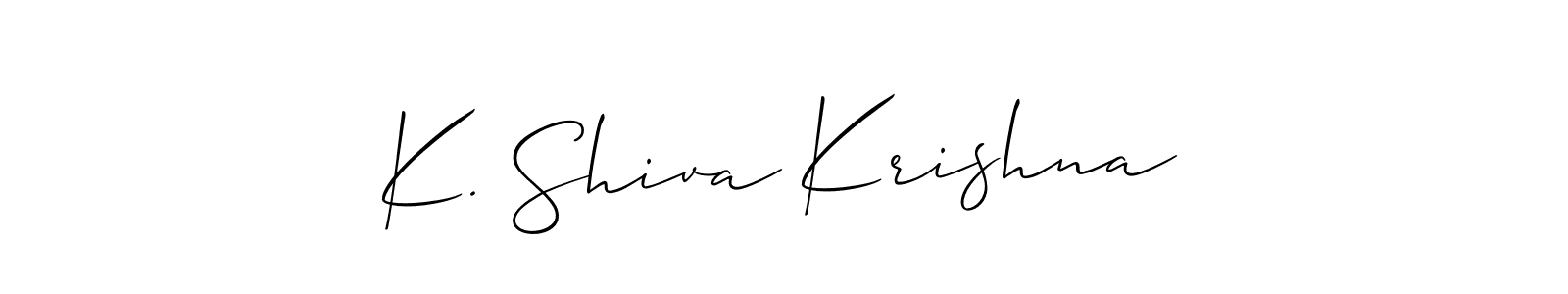 if you are searching for the best signature style for your name K. Shiva Krishna. so please give up your signature search. here we have designed multiple signature styles  using Allison_Script. K. Shiva Krishna signature style 2 images and pictures png