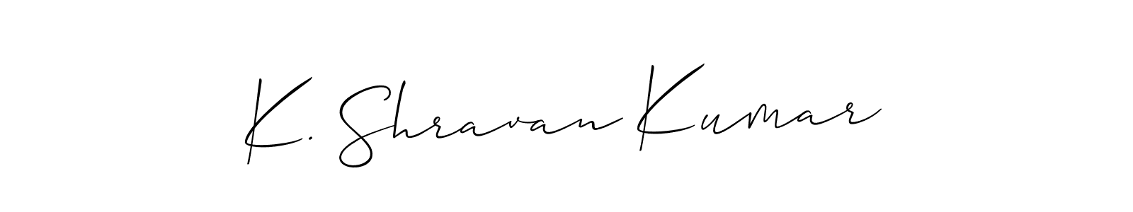 Use a signature maker to create a handwritten signature online. With this signature software, you can design (Allison_Script) your own signature for name K. Shravan Kumar. K. Shravan Kumar signature style 2 images and pictures png