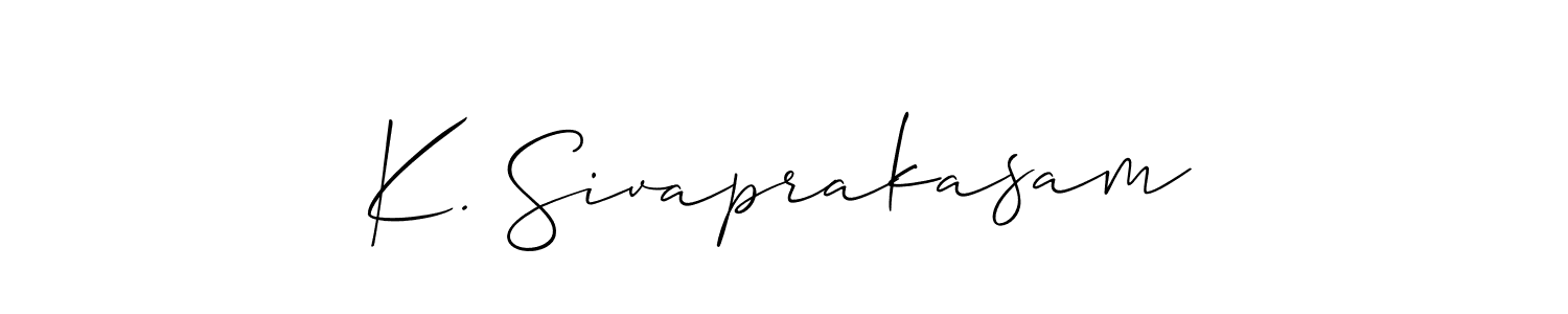 Create a beautiful signature design for name K. Sivaprakasam. With this signature (Allison_Script) fonts, you can make a handwritten signature for free. K. Sivaprakasam signature style 2 images and pictures png