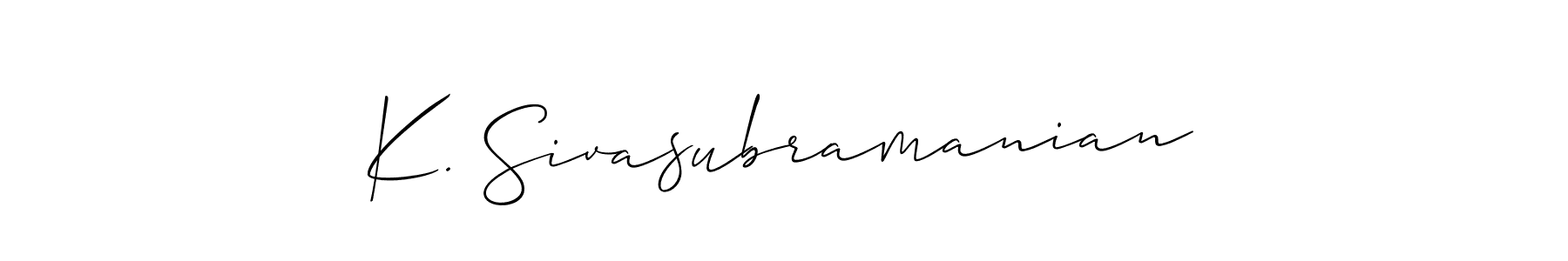 This is the best signature style for the K. Sivasubramanian name. Also you like these signature font (Allison_Script). Mix name signature. K. Sivasubramanian signature style 2 images and pictures png