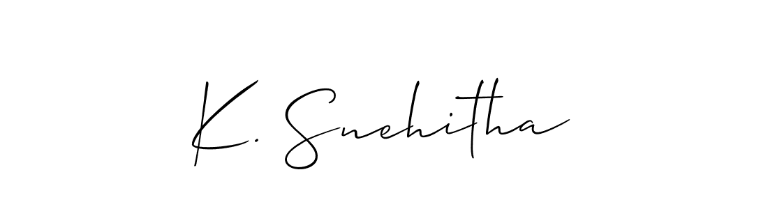 How to Draw K. Snehitha signature style? Allison_Script is a latest design signature styles for name K. Snehitha. K. Snehitha signature style 2 images and pictures png