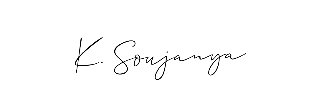 Similarly Allison_Script is the best handwritten signature design. Signature creator online .You can use it as an online autograph creator for name K. Soujanya. K. Soujanya signature style 2 images and pictures png