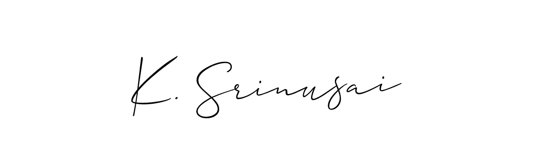 if you are searching for the best signature style for your name K. Srinusai. so please give up your signature search. here we have designed multiple signature styles  using Allison_Script. K. Srinusai signature style 2 images and pictures png