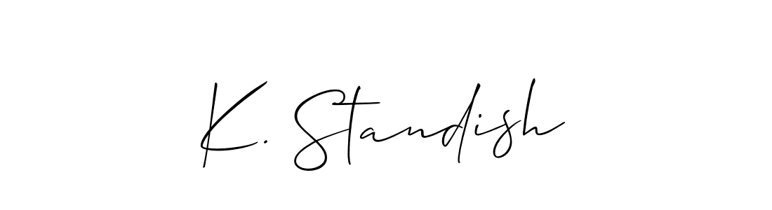 Design your own signature with our free online signature maker. With this signature software, you can create a handwritten (Allison_Script) signature for name K. Standish. K. Standish signature style 2 images and pictures png