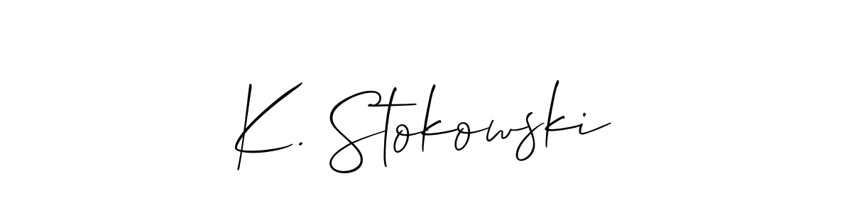 Check out images of Autograph of K. Stokowski name. Actor K. Stokowski Signature Style. Allison_Script is a professional sign style online. K. Stokowski signature style 2 images and pictures png