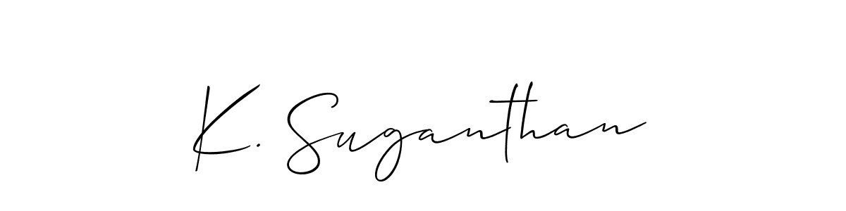 It looks lik you need a new signature style for name K. Suganthan. Design unique handwritten (Allison_Script) signature with our free signature maker in just a few clicks. K. Suganthan signature style 2 images and pictures png