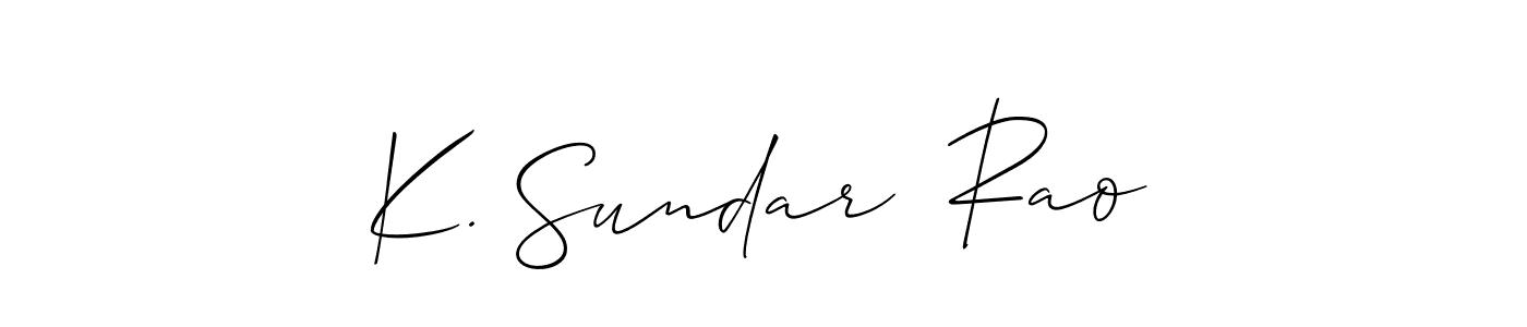 You should practise on your own different ways (Allison_Script) to write your name (K. Sundar  Rao) in signature. don't let someone else do it for you. K. Sundar  Rao signature style 2 images and pictures png